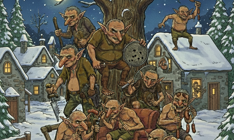 οι καλικάντζαροι φωτογραφίζονται για τις ανάγκες του άρθρου